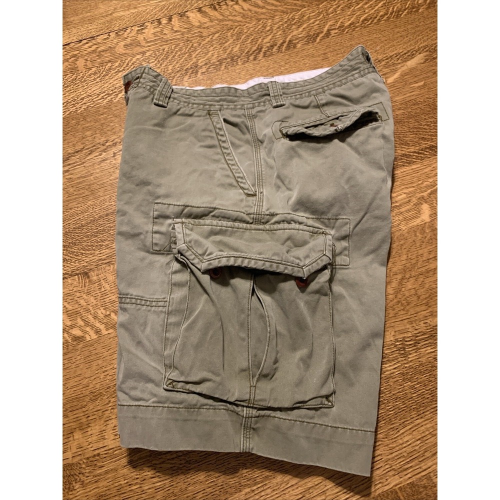 Polo Ralph Lauren Khaki‎ Green Cotton Cargo Multi Pocket Shorts, Men's 32